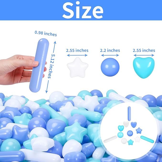 STARBOLO Ball Pit Balls for Toddlers - Macaron Ball Pit Balls Crush Proof Plastic Toy Balls for Toddlers Ball Pits, Ball Pit Play Tent, Baby Pool Water Toys,50pcs(Blue,Green,White)