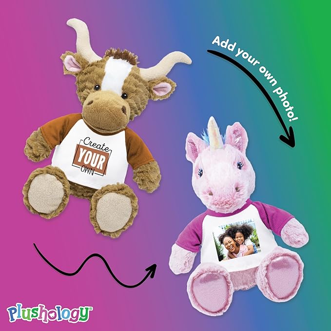 Personalized Plush Brown Bear for Happy Birthday, Anniversary, Get Well Soon, Thank You, I Love You, Promotional Product; Ultra Soft and Cuddly Brown Bear Plush for Kids 3+ to Adults; (9" Tall Seated)