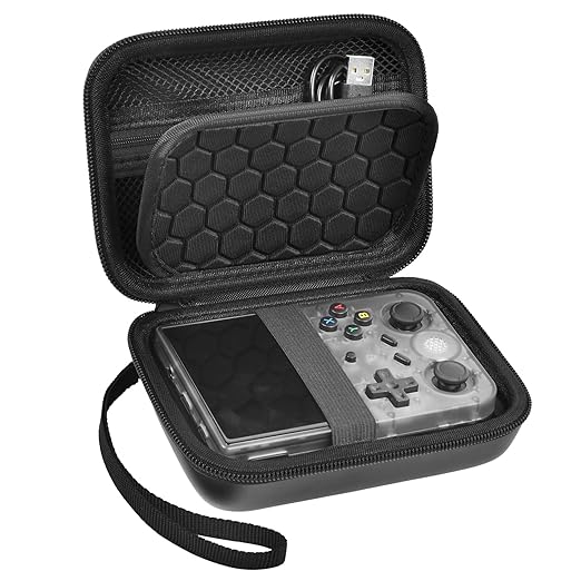 PAIYULE Travel Case for R36S/ RG353V/ RG353VS/ Game Boy Retro Handheld Game Console, Handheld Emulator Storage Holder Organizer, Android Game Console Carrying Bag (Box Only)