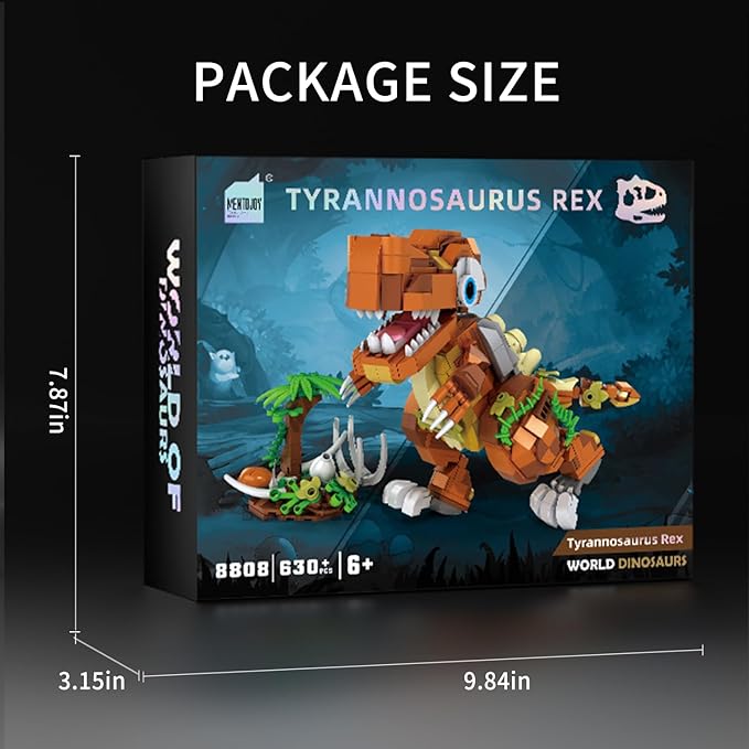 Dinosaur Building Set - Baby T. rex Jurassic Style, with Gift Box Packaging, Educational Construction Toy for Boys Girls Ages 6+,Realistic Tyrannosaurus Model for Kids Educational Creative
