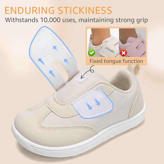 Wide Toe Box Toddler Shoes Zero Drop Boys Girls Barefoot Shoe Non-Slip Little Kids Sneakers for First Walking