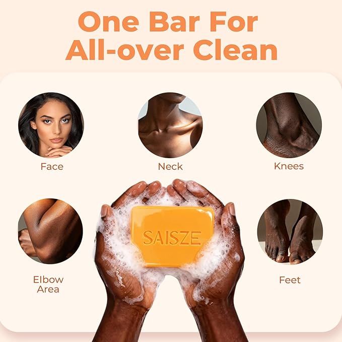 Turmeric Soap, Kojic Acid Soap Bar, 4oz x 2 BARS, Kojic Acid and Turmeric Soap Dark Spots Remover for Face and Body, Brightening, Hyperpigmentation
