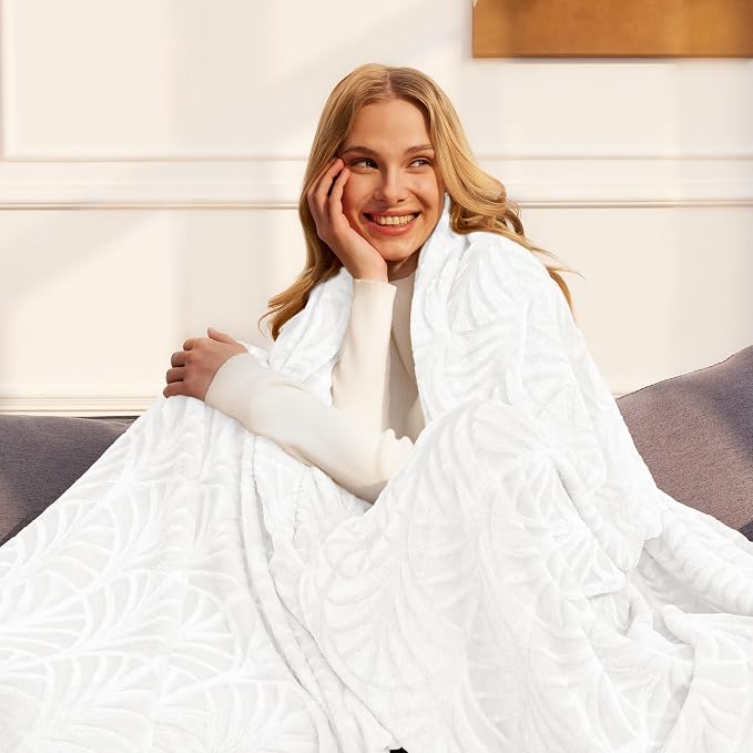 Whale Flotilla Soft Flannel Fleece Twin Size Blanket for Bed, White | Cozy Lightweight Breathable Coverlet, Plush Fluffy Bedspread, Vintage Pattern Decorative Blanket for Dorm, All Season 60"x80"