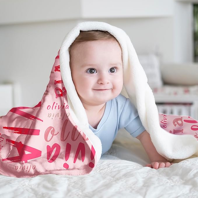 Personalized Name Blanket for Kids & Adults, Custom Name Blanket for Girls & Boys, Personalized Birthday Gifts