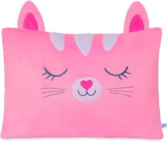 Saint Eve Kids Pillow Pals Fuzzy Pillow Case, Cute Animal Friends Soft Pillow Cover for Kids Beds and Nap Time - Strawberry the Cat