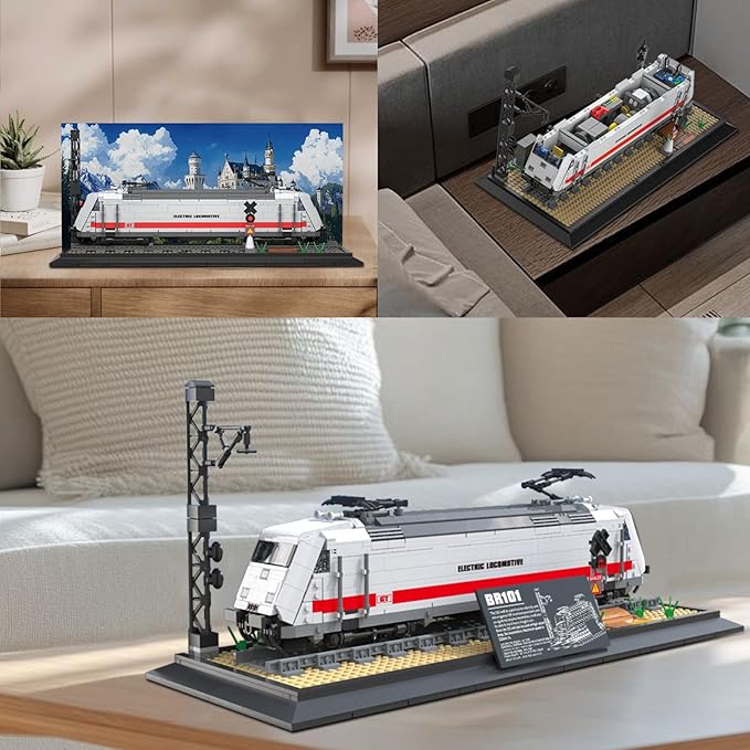 BR101 Train Building Block Set with Track 66802, Creative Train Model Set, Collectible Electric Locomotive Display, Ideal Gifts for Boys and Adults(1928PCS)