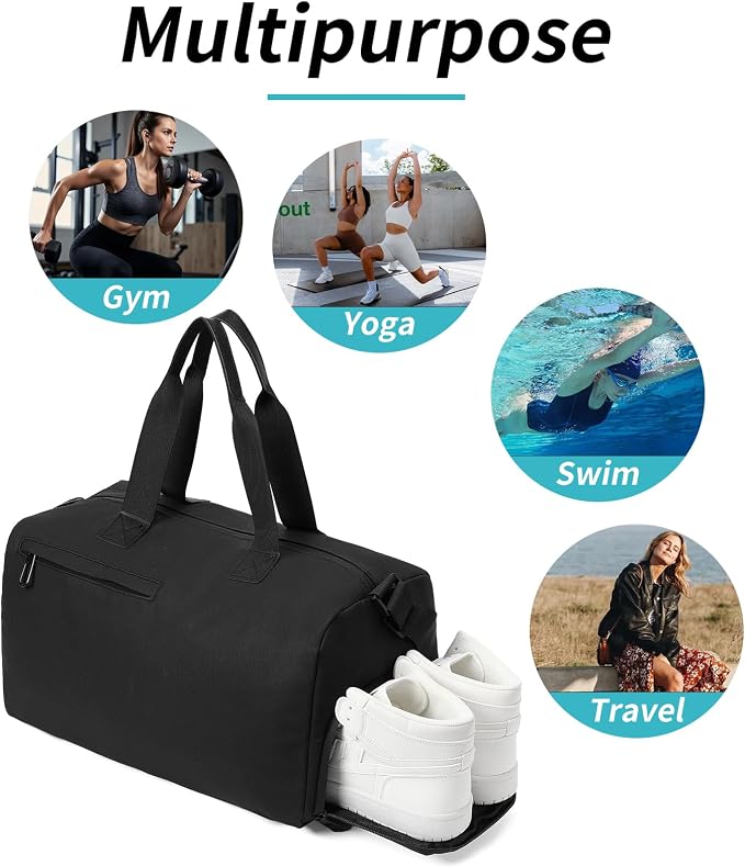Handbag for Women Yoga Bag Large Capacity Yoga Pad Buckle with Shoe Compartment Water Bottle Sports Gym Bag Travel