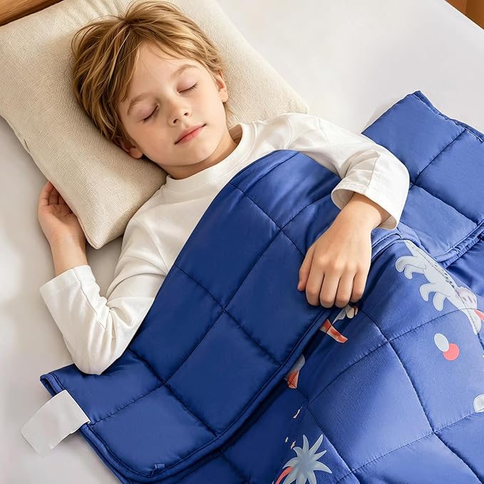 Weighted Blanket - 5 lbs Dinosaur Blue Heavy Blanket - Small Size Breathable Lap Blanket(36 * 48 inches, 5 lbs)