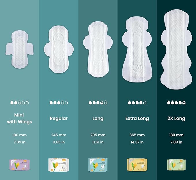 uNeat Ultra Thin Sanitary Pads for Women, Long Overnight Period Pads with Wings, Feminine Care, Heavy Absorbency, Unscented, Sanitary Napkins, (Size 3, 20 Count)