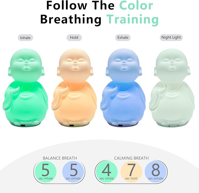 Mindfulness Breathing Light ，Guided Visual Meditation Tool ，Anxiety Relief Items for Adult & Kid