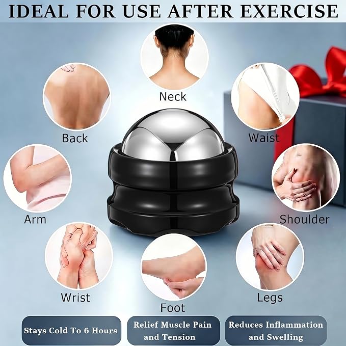 Massage Ice Roller Ball - Roller for Muscles Deep Tissue - Stays Cold for 6 Hours, Plantar Fasciitis Roller, Sports Fitness Relaxations Gift, Rapidly Relieve Muscle Pain and Tension