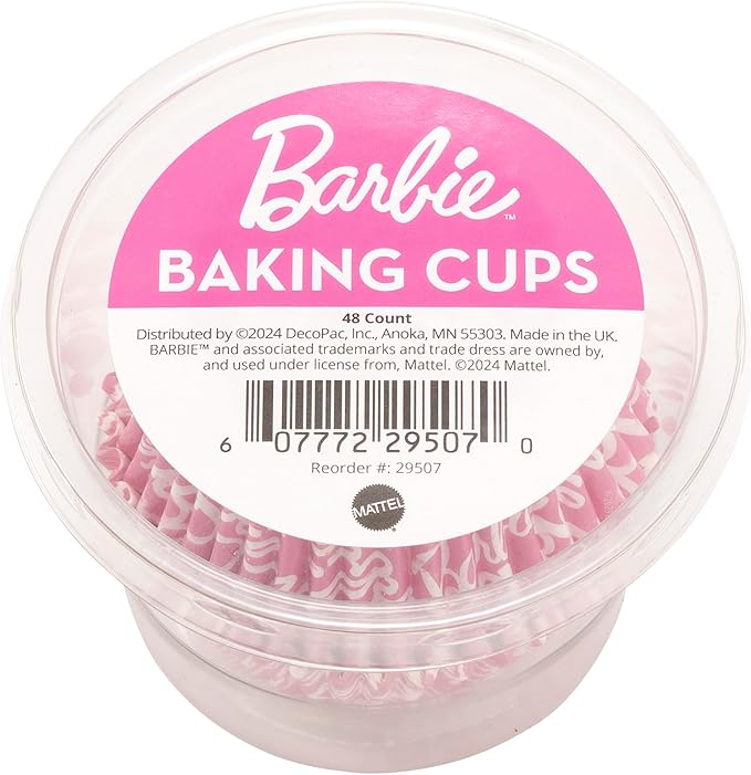 Barbie™ Baking Cups By DecoPac | Pink | 1.8" Cupcake Liners, Greaseproof Paper Cases for Muffins and Cupcakes, Pack of 48