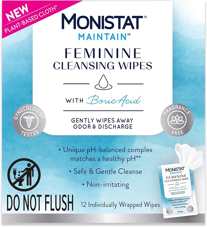 Monistat 1 Day Yeast Infection Treatment, 1 Tioconazole Applicator Feminine Wipes, 12 Count