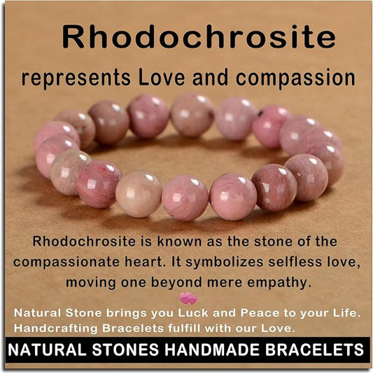 AD Beads Handmade Gemstone Stretch Elastic Bracelet Crystal Healing Reiki Nature's Beauty and Spiritual Essence Unisex