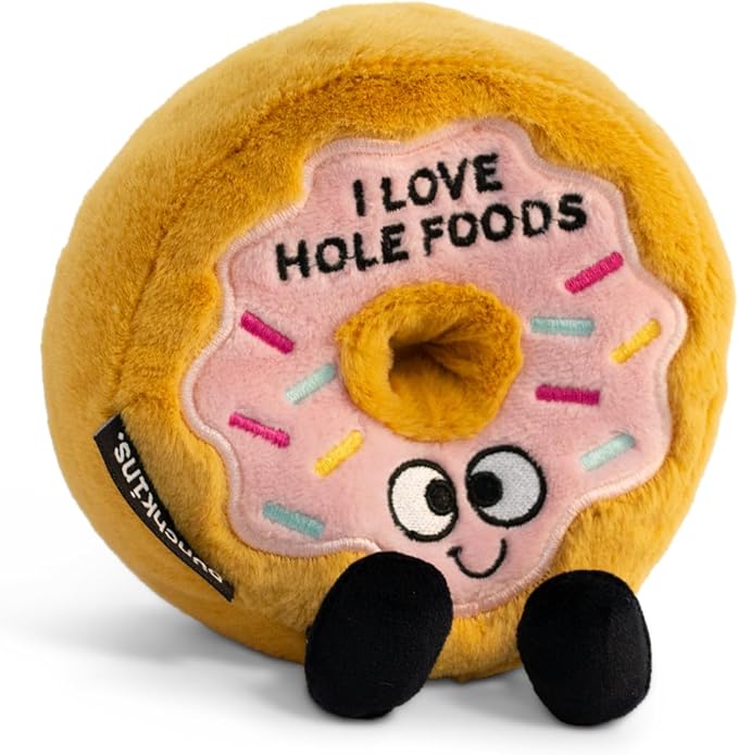 Donut Plushie - I Love Hole Foods Punny Donut Plush, Cute Food Plushie Gift for Kids