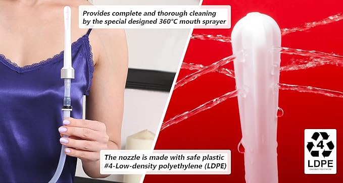 2" Large Opening Vaginal Douche Bottle with Back-Flow Prevention - Vaginal Douche for Women, Comes with A Wrench, Free of PVC & Phthalates & BPAs, 15 Fl Oz, White