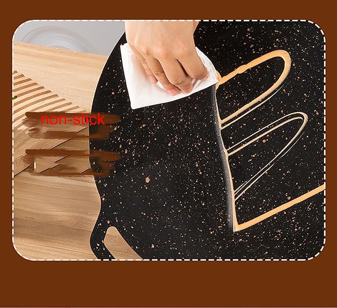 Thin Korean Grill Pan, 9.4 Inch Iron with Non-stick Coating Baking Tray on Heating Stove for Home, Party Travel and Outdoor (9 inch)