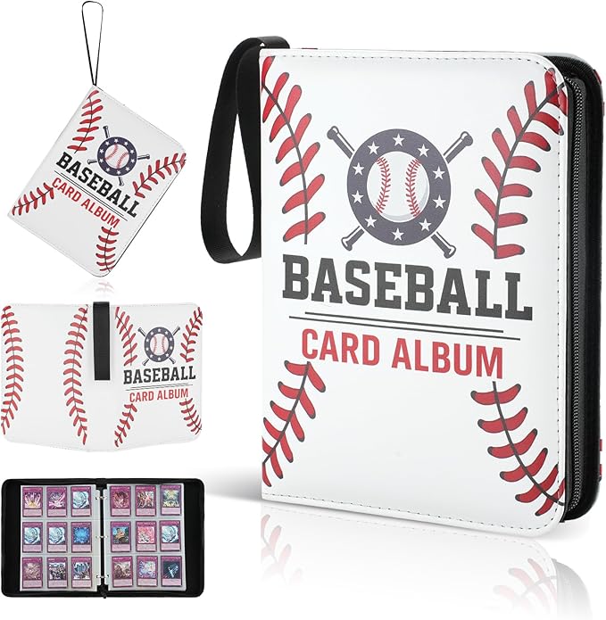 Trading Card Binder, 9-Pocket, Holds 1080 Cards, 120 Pages Side-Loading Card Album, PU Leather, Acid-Free Archival Sleeves, Durable Organizer for MTG, TCG & Sports Cards, Gift for Kids, Boys and Girls