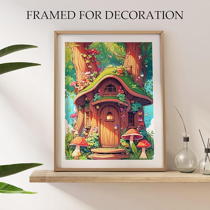 Adult Coloring Books for Women Stress Relief, 24 Pages Coloring Book for Adults Relaxation, Spiral Coloring Books for Adult, Relaxing Gift for Women, Single-Sided Coloring Book of Fantasy House