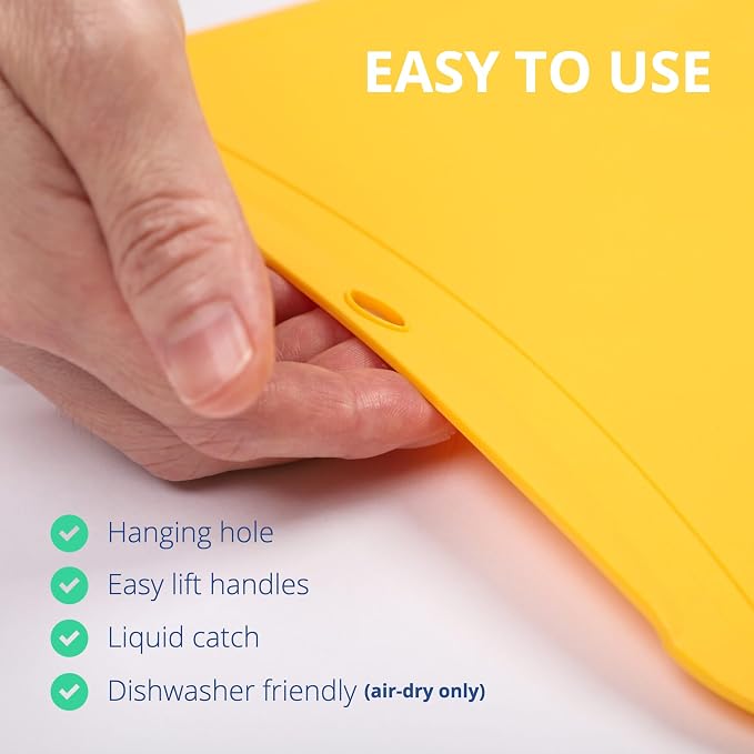 Blue Ginkgo TPU Cutting Board, Medium, Made in Korea, Yellow | Gentle on Knife Edges. Flexible and Durable.