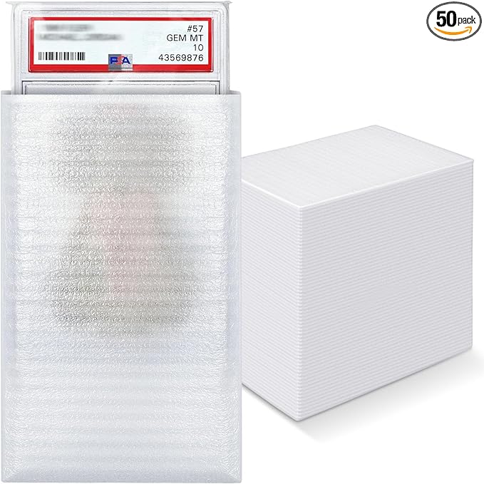 Trading Card Shipping Protectors for Graded Cards, PSA CGC BGS Graded Cards Shipping Protection Foam Bags – 50 Pack