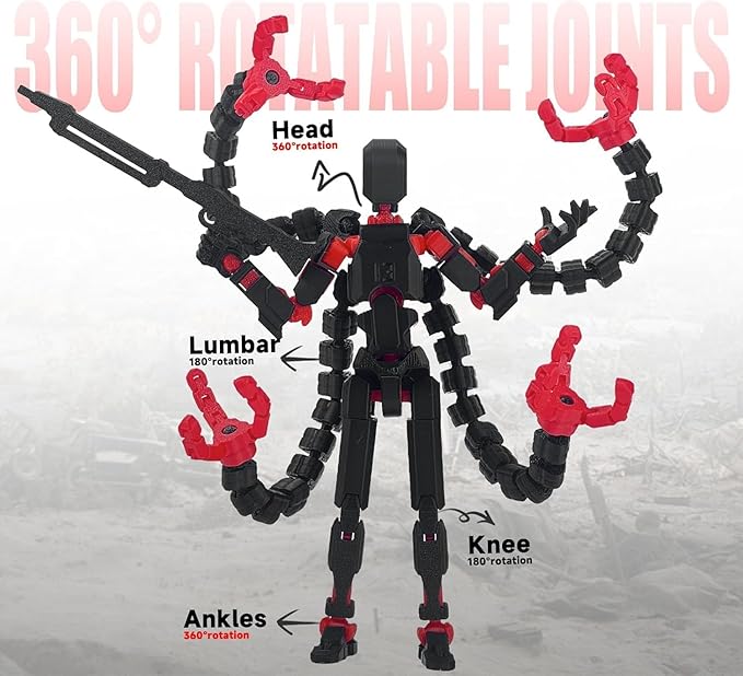 (Assembly Completed) T13 Action Figure Set, 7.2 Inch Dummy 13 3d Printed ActionFigure Toy Gifts for Kids, Robot 13 Action Figure Full Body Mechanical Doll Christmas Birthday Gift for Boys Girls