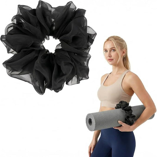 Yoga Mat Scrunchie Stretchable Elastic Chiffon Fabric Yoga Mat Holder Strap Band for Women Men(Mat Not Included)