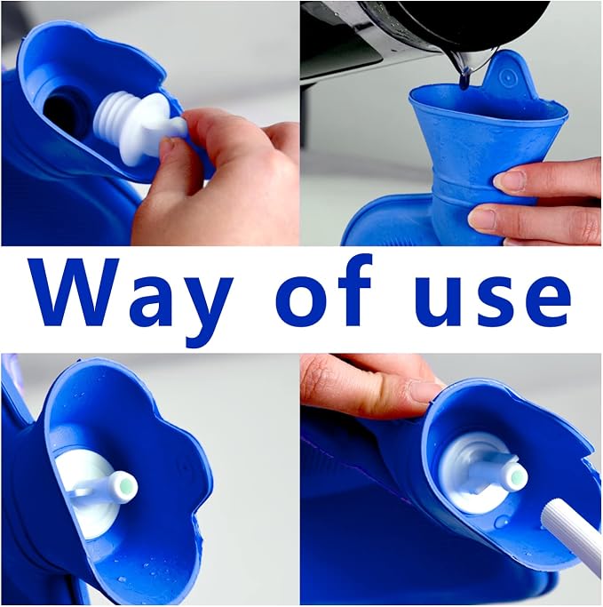 2 Quart Home Enema Bag Kit with Hose Tips and Water Flow Clamp - Colon Cleansing Enema Bag (Blue)
