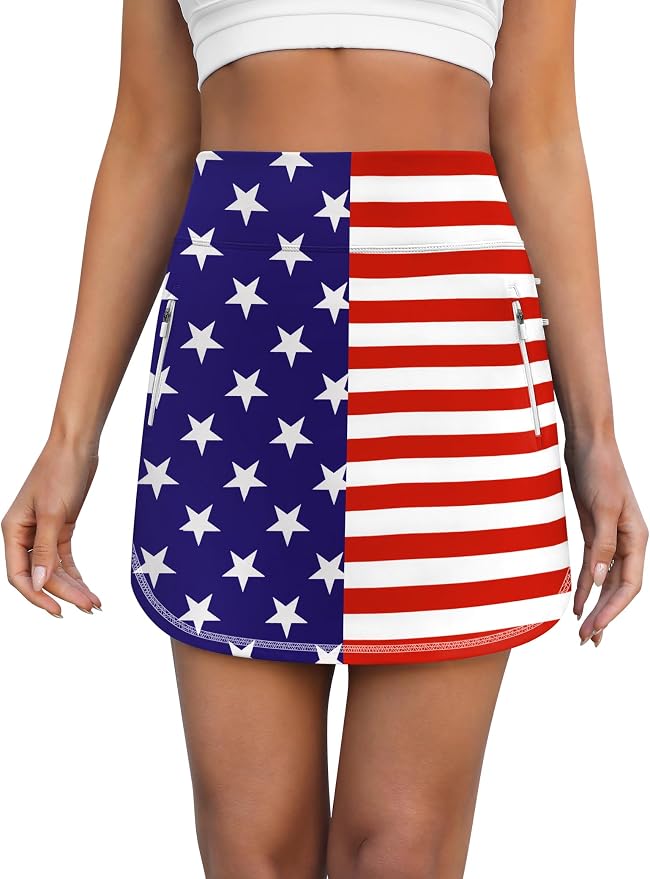 LouKeith Golf Skirts for Women Tennis Skirt with Zipper Pockets High Waisted Running Casual Athletic Skorts Built-in Shorts