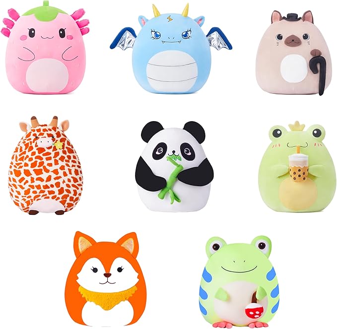 Large Frog Plush Pillow Stuffed Animal Toy,Big Size Cute Soft Toys 13" Fat Kawaii Hugging Pillows Cuddle Huggable Plushie,Gift for Kids