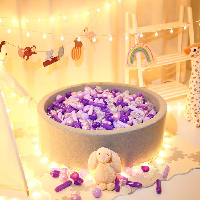 STARBOLO Ball Pit Balls for Toddlers - Macaron 150 Ball Pit Balls Crush Proof Plastic Toy Balls for Toddlers Ball Pits, Ball Pit Play Tent, Baby Pool Water Toys(Mixed Purple)