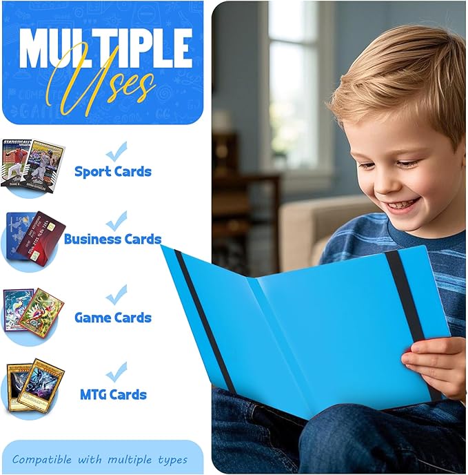 Card Binder 9-Pockets,Trading Card Binder,20 Pages, 360 Card Capacity Collection Binder, Card Folder for MTG, TCG, Game Cards & Sports Cards (Sky blue)