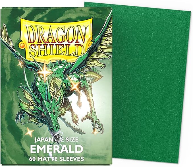 Dragon Shield | Japanese Size Card Matte Sleeves | 60 CT - Smooth & Tough Premium TCG Sleeves - Compatible with Yu-Gi-Oh, Naruto, Cardfight & Vanguard | Emerald