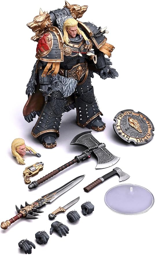JOYTOY Warhammer 40K 1/18 Action Figure - Space Wolves Leman Russ Primarch of The VIth Legion - Collectible Display Model for Decor & Gifts - Birthday, Christmas, Character Figure - JT6137