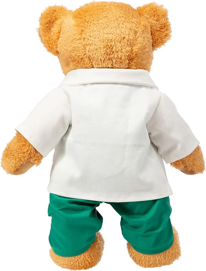 HollyHOME Doctor Bear Stuffed Animal Plush Teddy Bear in Scrubs and White Coat Gifts for Doctors Students and Kids 10 Inch
