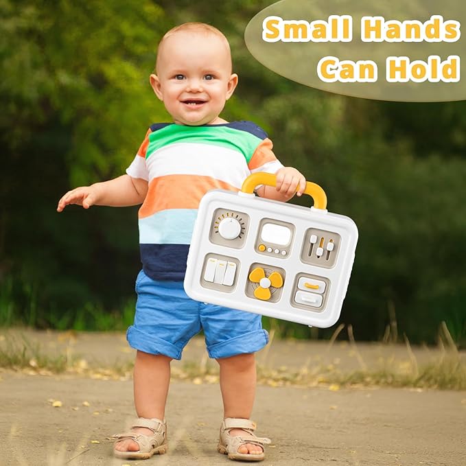 Baby Busy Board Cube, Toys for Boy Girl, Montessori Travel Toys for Toddlers, Learning Fine Motor Skills| Birthday Gifts for Infant Boys Girls (Large Activity Board)