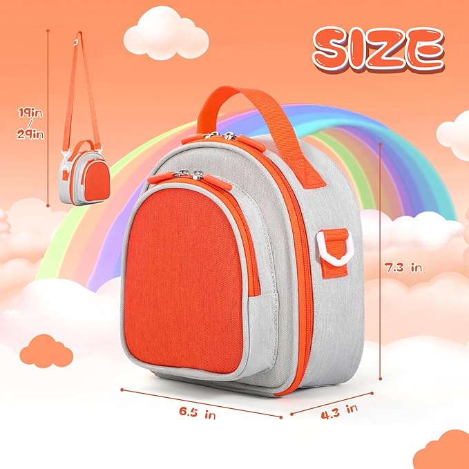 Carrying Case Compatible with Yoto Mini (2024 Edition),30 Cards Storage Bag with Handle and Shoulder Strap, Travel Storage box for Player & Headphone Accessories (Grey)