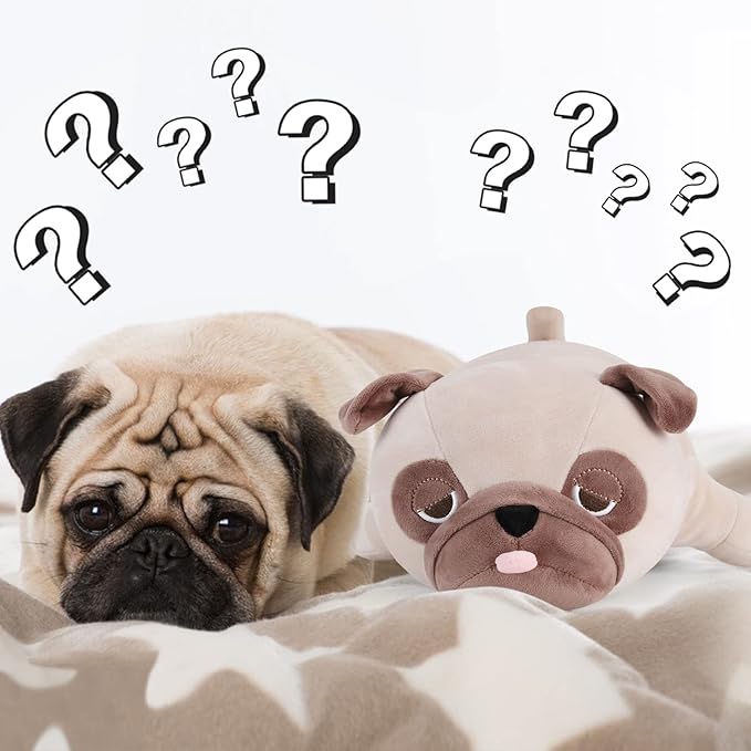meowtastic Pug Weighted Stuffed Animals - 28 Inch 4.0 Pounds Weighted Plush Bulldog Stuffed Animals - Large Pug Toys Pillow - Cute Plush Toys Gifts for Kids & Adults (28" 4.0 lbs)