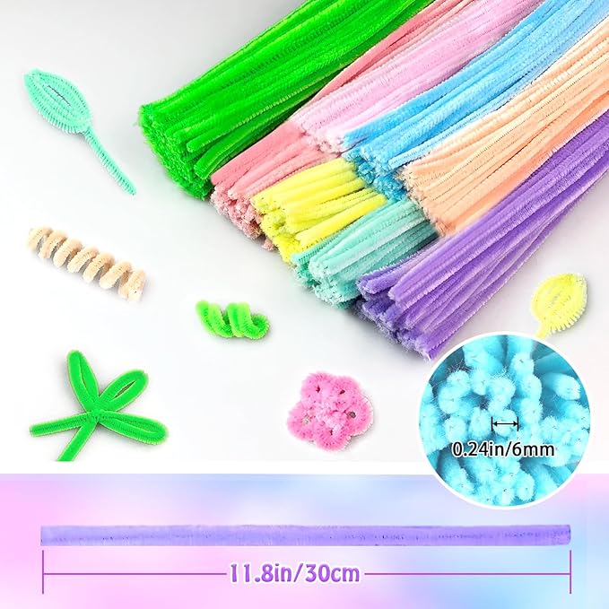 Pipe Cleaners Craft Kit 8 Assorted Colors Pipe Cleaners Bulk Flower Making Kit Chenille Stems DIY Arts and Crafts Supplies for Kids Adults Creative Bouquet Festival Home Decor Toys Gifts, Tulip