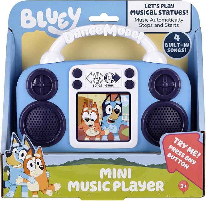 eKids Bluey Toy Music Player, Toy for Toddlers with Built-in Music, Bluey Toys for Kids