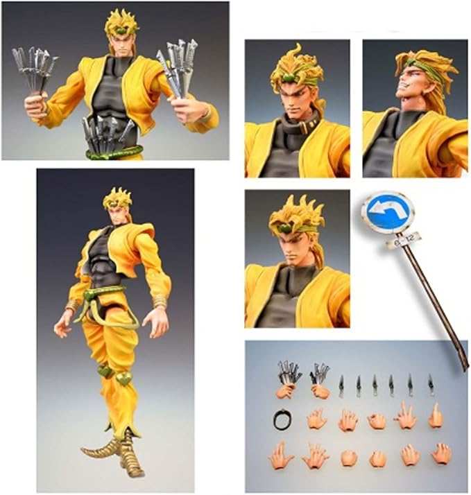 Dio Brando Figure JJBA Super Action Statue 6.69" Movable Joint Anime Figurine Dio Brando Action Figure Collections Desktop Decoration