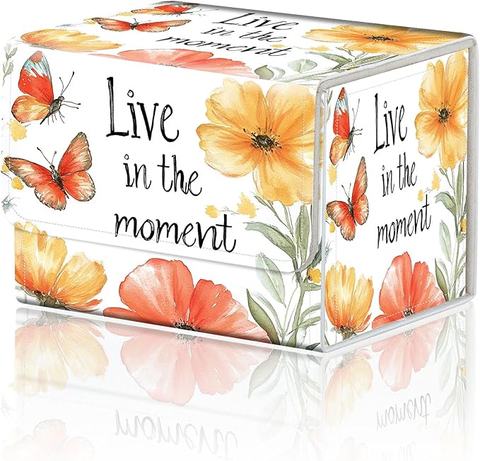 DEGDFSGR for TCG MTG Card Game Storage Box Organizer Trading Card Case Commander Deck Box Magnetic Closure Creative Pattern Up to 200 Cards, Watercolor Floral Butterfly