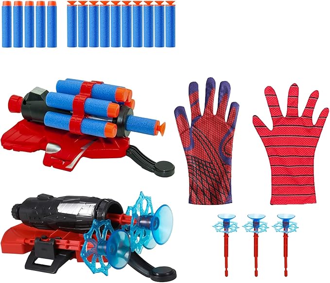 Spider Web Gloves Shooters Costume Toy for Kids Girl Boys Cosplay Launcher Action Figure