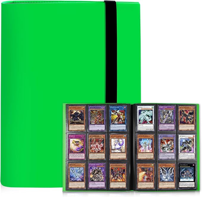 Card Binder 9 Pocket, PP Cover Trading Card Binder for 360 Cards, Sturdy Card Collection Album, Card Holder Folders for MTG, TCG, Game Cards & Sports Cards (Green)