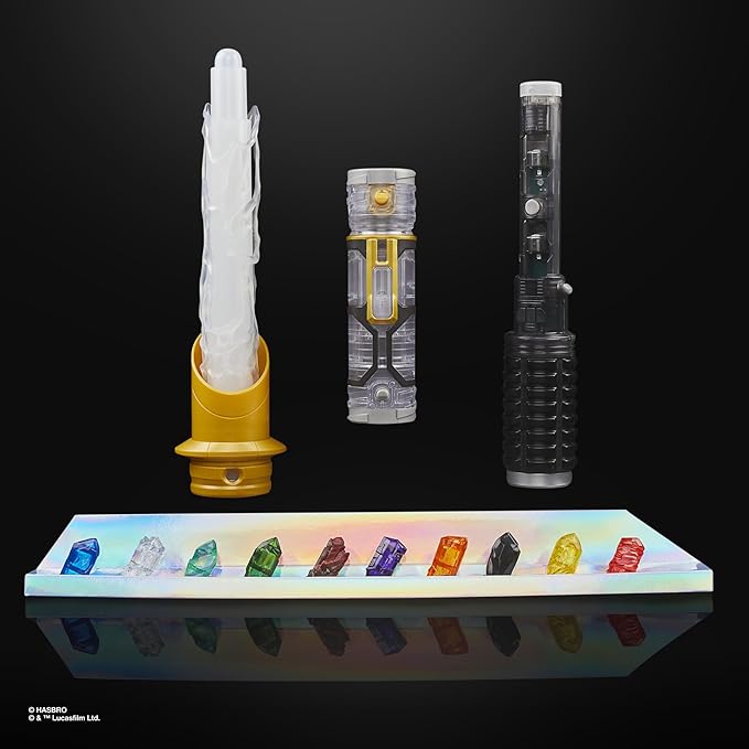 STAR WARS Power Crystal Lightsaber, 7 Colors & 10 Crystals, 50+ Color-Changing Combinations, Lights & Sounds, Toys for Boys & Girls Ages 4+