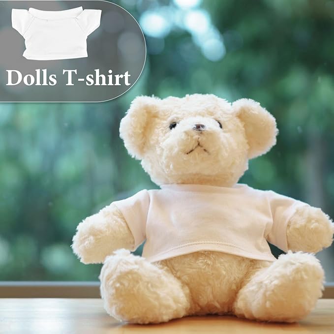 UPKOCH Bear T-Shirt for Dolls 6pcs Set Soft Cotton Easy to Wear for Parties and Weddings