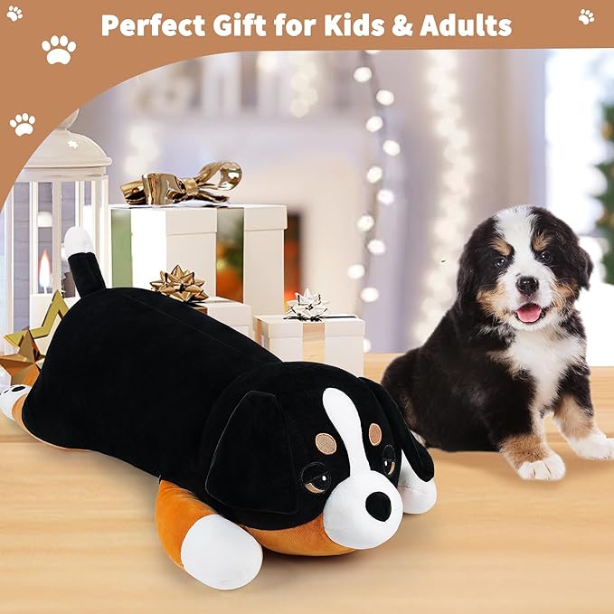30'' Giant Bernese Mountain Dog Plush Stuffed Animal- Bernese Mountain Dog Plush Pillow Plushies, Large Sleeping Stuffed Animals Plushie Toy, Big Body Pillow Birthday Gifts for Kids Girls Boys