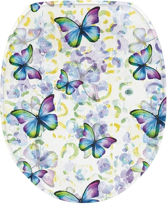 Butterfly Toilet Seat Cover, Suitable for Most Round and Elongated Toilet Seats, Bathroom Decoration Fits Home Hotel Toilet Lid Cover