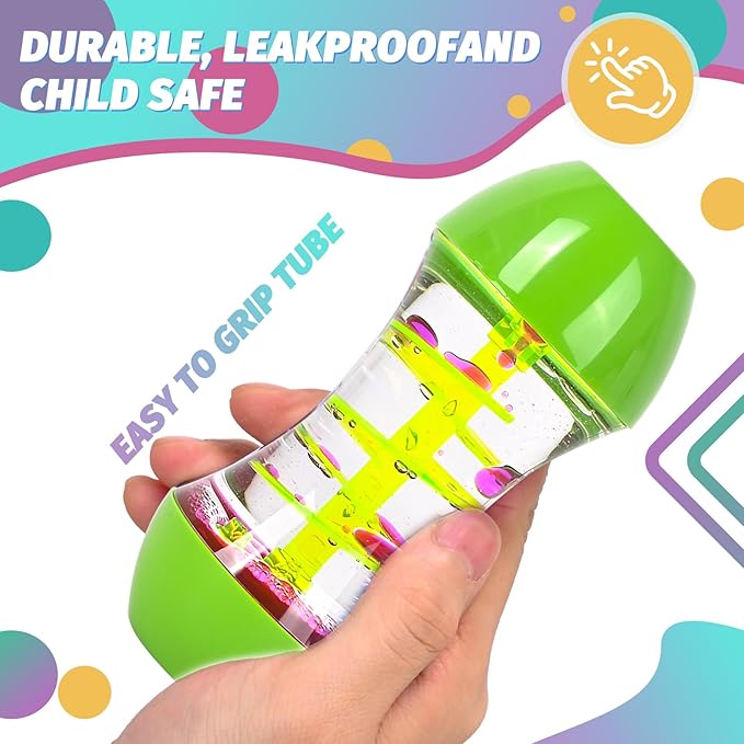 FKYTION Liquid Motion Bubbler 2-Pack, Colorful Sensory Toys, Classroom Learning & Time Management Supplies Home or School Desktop Toys (Style 2-2 Pieces)