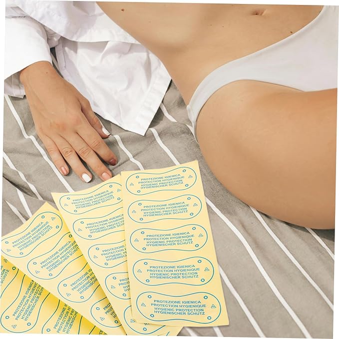 Healeved 100pcs Panty Liner Stickers for Women Adhesive Protective Labels for Swimsuits Underwear Leakproof Barrier Stickers Comfortable Body Types